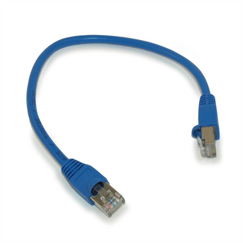 6INCH Cat5E SHIELDED Ethernet RJ45 Patch Cable Stranded Snagless Booted BLUE