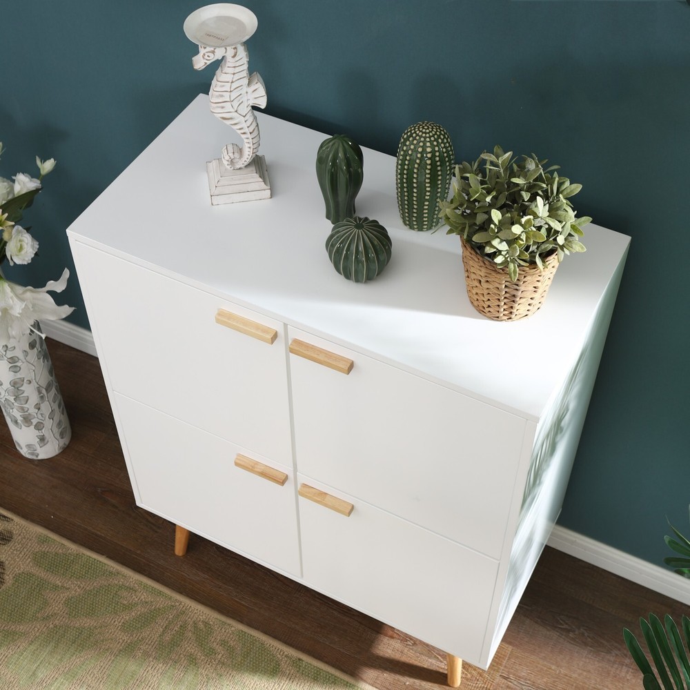 Accent Cabinet with 4 Doors Storage Sideboard Buffet Cabinet for Dining Room