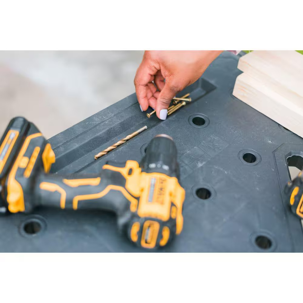 DEWALT Express 33 in. H Plastic Folding Portable Sawhorse Workbench