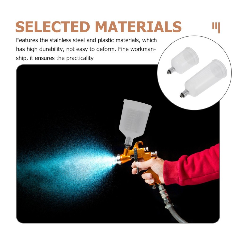 Set of 2 Refillable Airbrush Cup Replaceable Container Split-type Paint