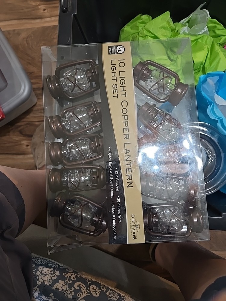 10 Light Copper Lantern Light Set Kurt Adler