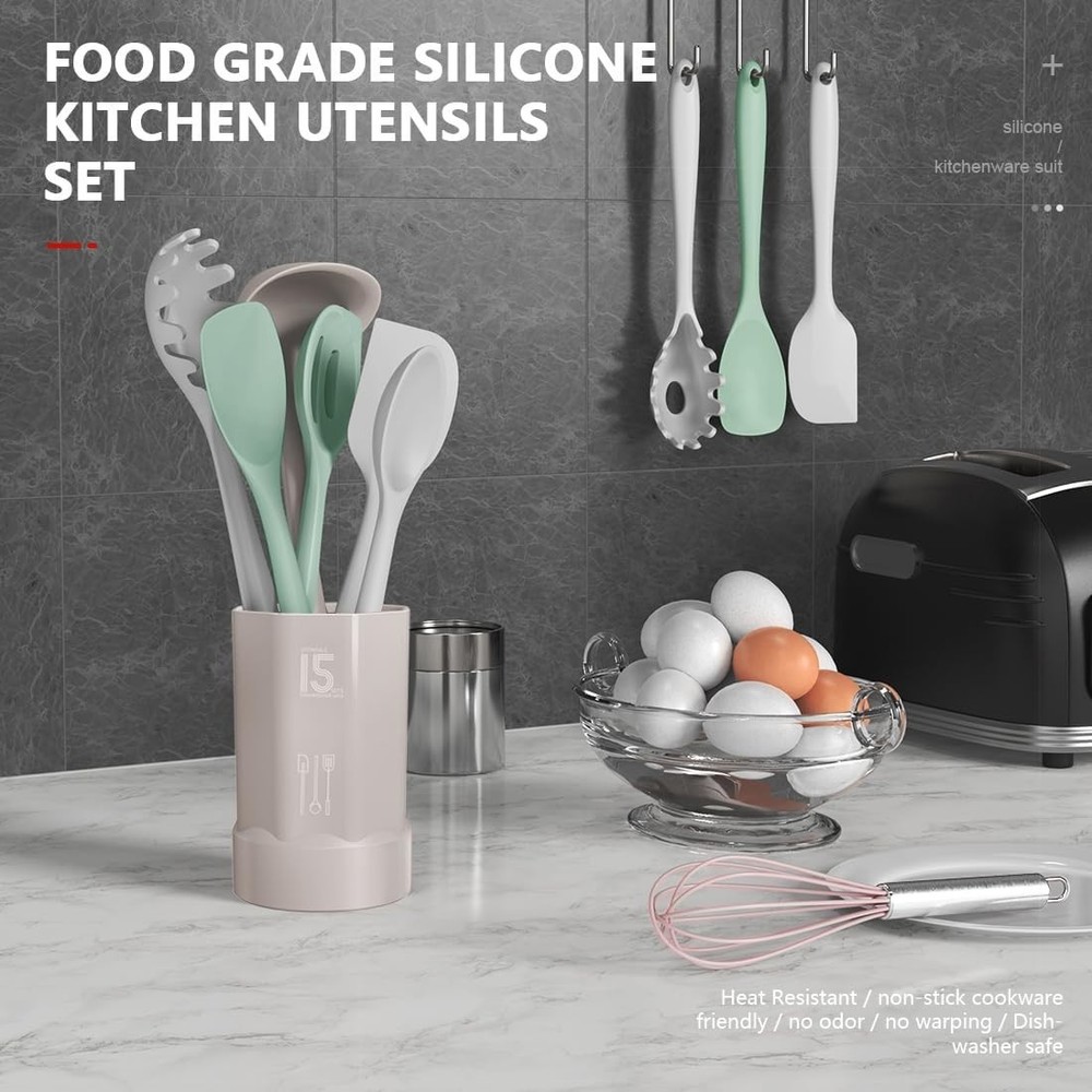 Complete Multicolor Silicone Kitchen Utensils Set - Ideal for Cooking & Baking