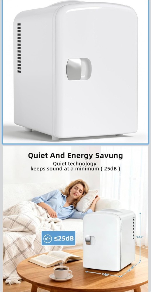 Mini Fridge Compact Portable Cooler Warmer AC Plug Small Refrigerator