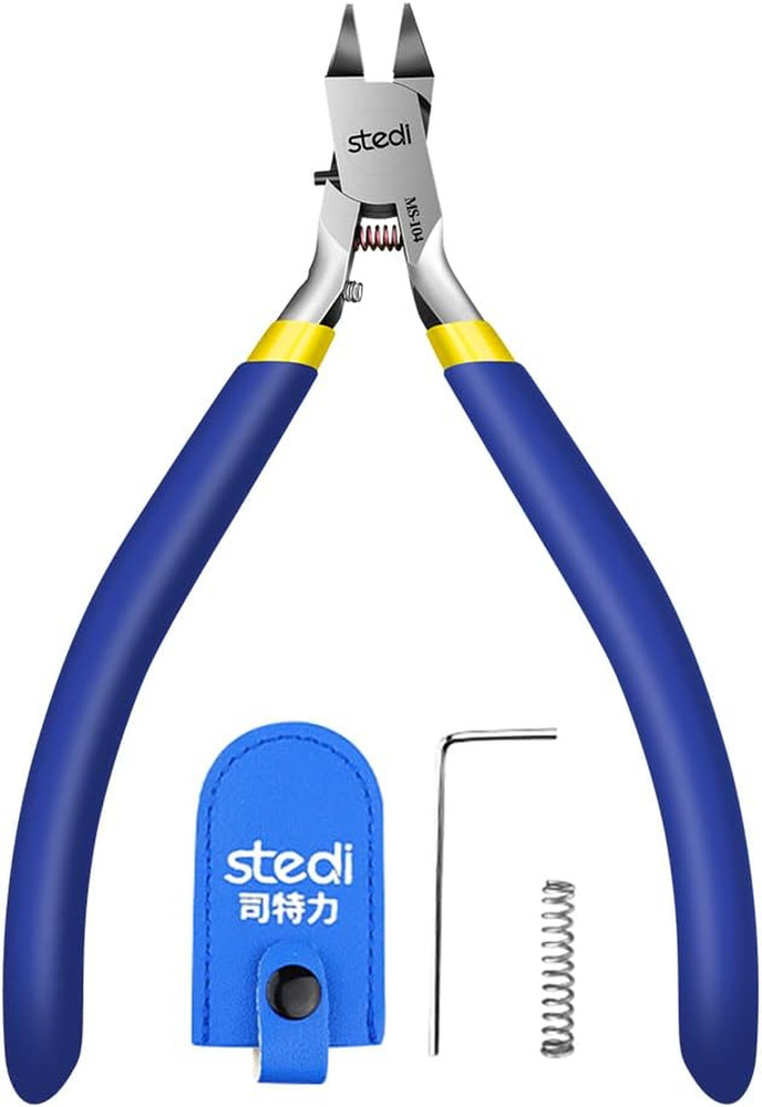 Precision Plastic Model Nipper with Blade Case - Single Edge Flush Cutter - Blue