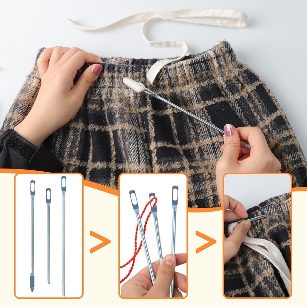14 Pieces Bodkin Threader Drawstring Threader Set Drawstring Replacement Tools