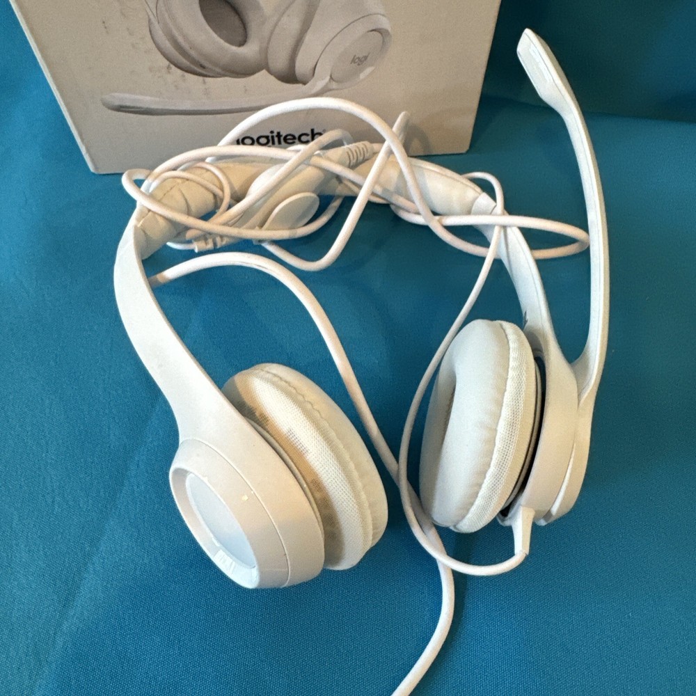 Logitech - H390 Wired USB On-Ear Stereo Headphones - White