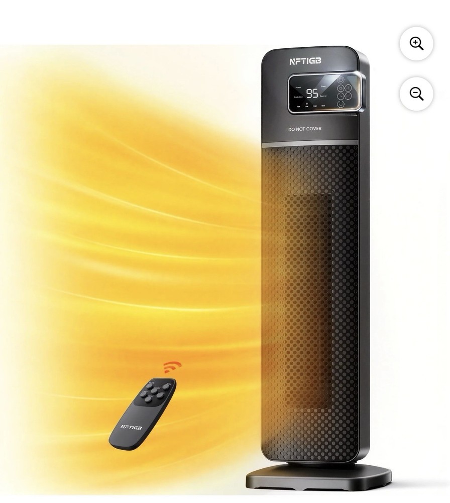 Space Heater 24” 1500W Oscillating Electric Tower With Remote Control