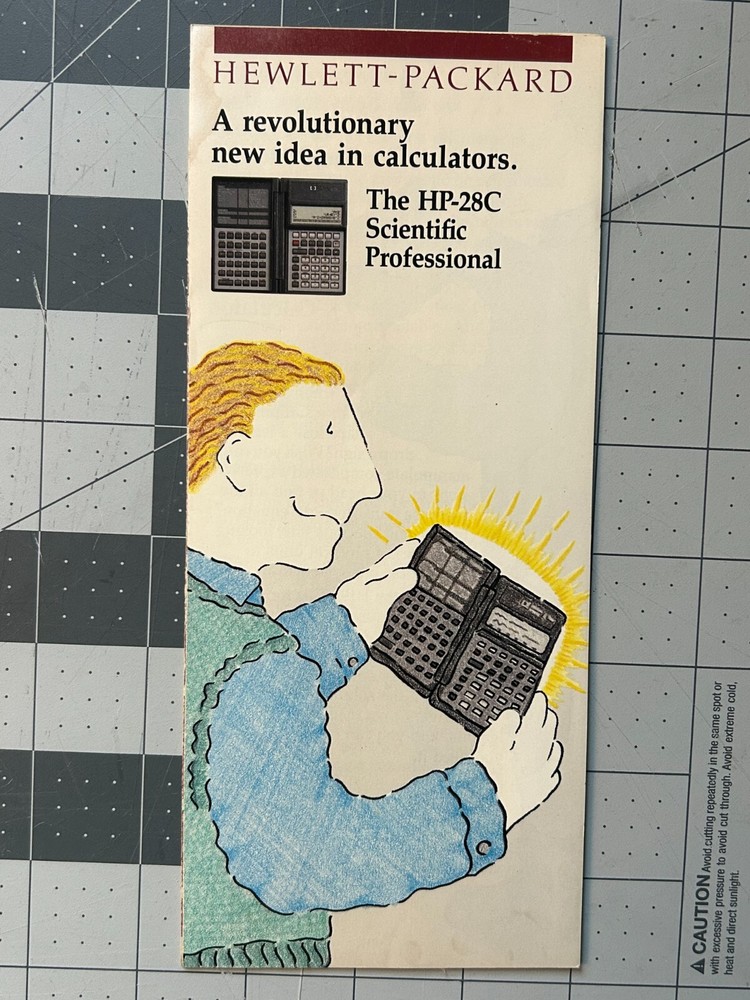 Vintage Hewlett-Packard HP-28C Sales Brochure 10/86 Spec Comparison