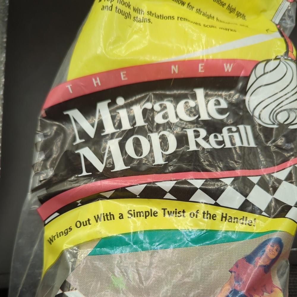 NOS MIRACLE MOP Refill Replacement Mop Head Original Packaging NEW Open Package