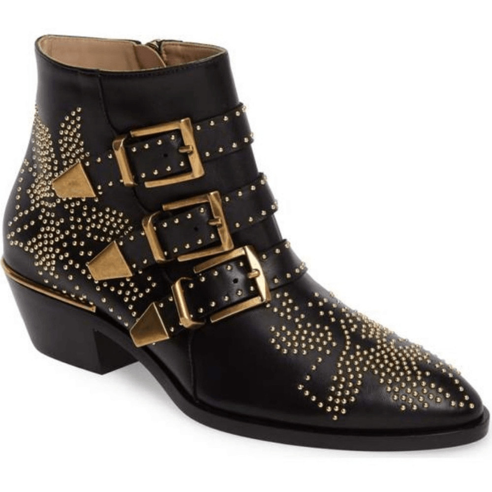 Chloe Susanna leather studded western booties