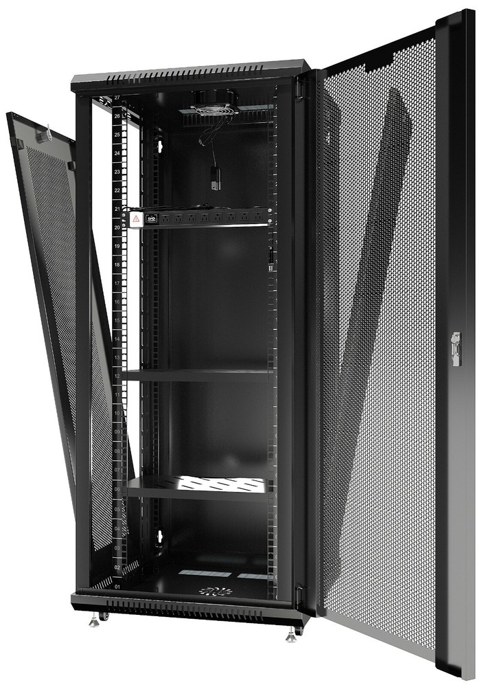 27U Wall Mount Server Rack Network Cabinet Locking Av Data Enclosure VENTED DOOR