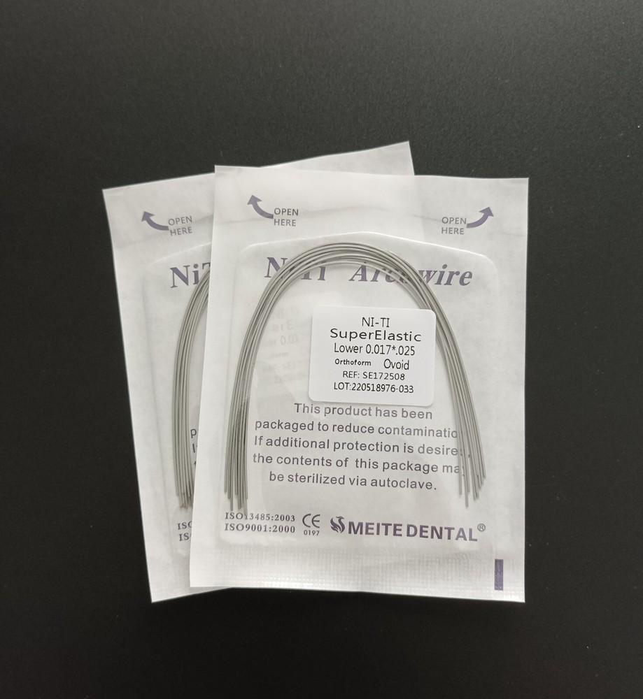 Dental Orthodontic Super Elastic Niti Arch Wires Rectangular Wire Ovoid Form