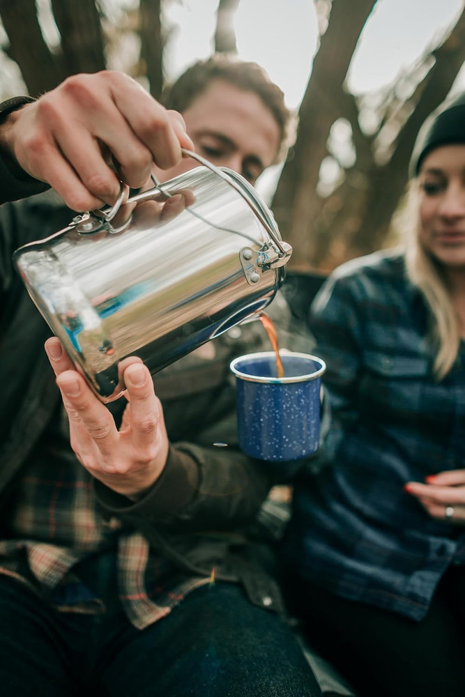 Aluminum Percolator Coffee Pot with Wire Handle