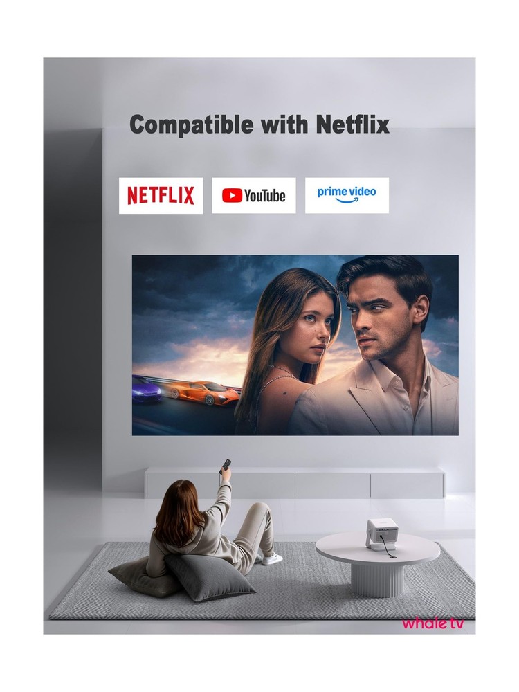 4K Smart Projector with WiFi and Bluetooth, Officially-Licensed App & 2000 AN...