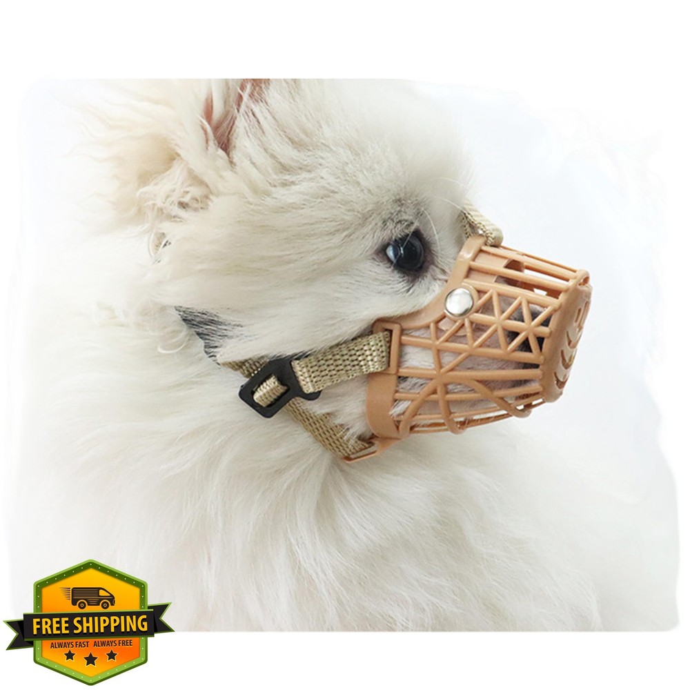 Classic Basket Dog Muzzle Breathable Padded Small Medium Large Brown #S