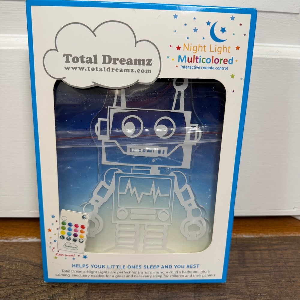 Total Dreamz Robot LED Night Light Multicolor Remote Control Acrylic USB New