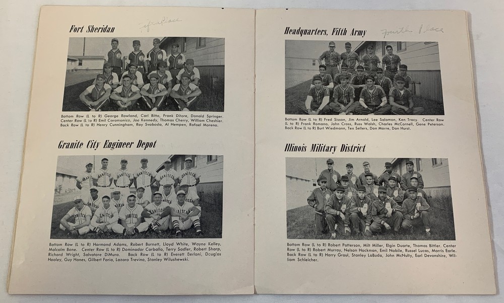 1952 FIFTH ARMY SOFTBALL TOURNAMENT program ~ Ft Benjamin Harrison, Indiana