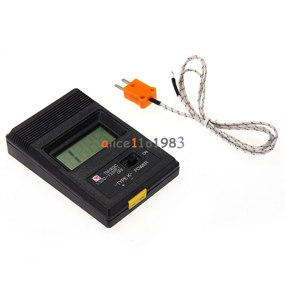 TM902C Digital LCD Thermometer Temperature Reader Meter Sensor K Type Probe