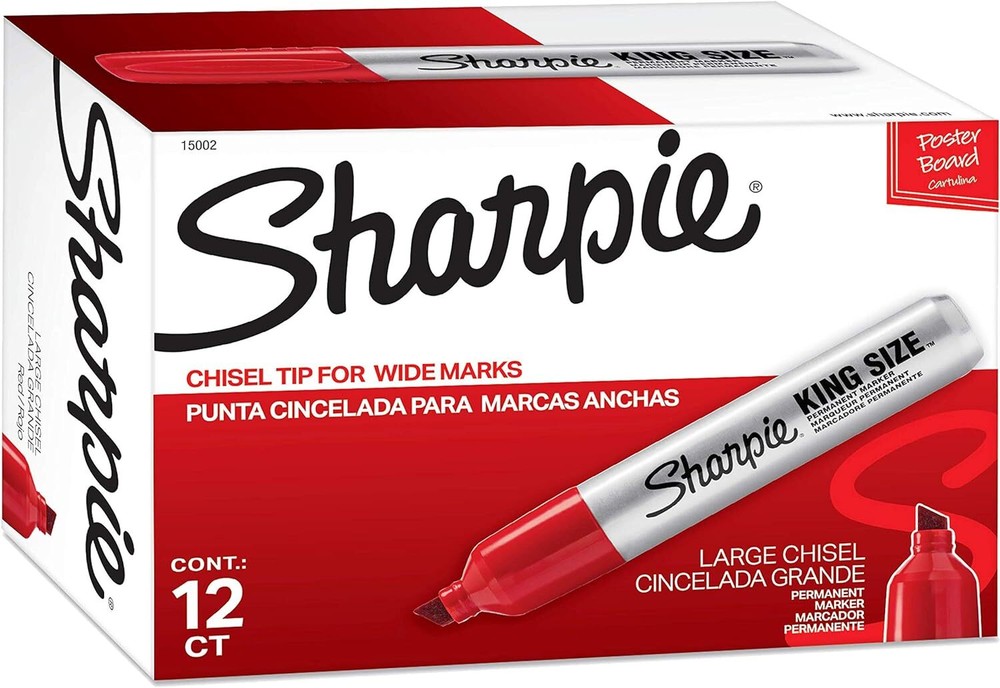 Sharpie Box of 12 Sharpie Pro King Size Chisel Tip Permanent Markers