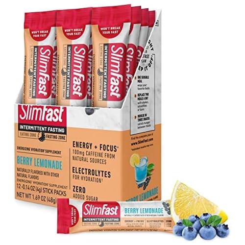 Hydration Packets, SlimFast Intermittent Fasting Electrolytes, Berry Lemonade 12