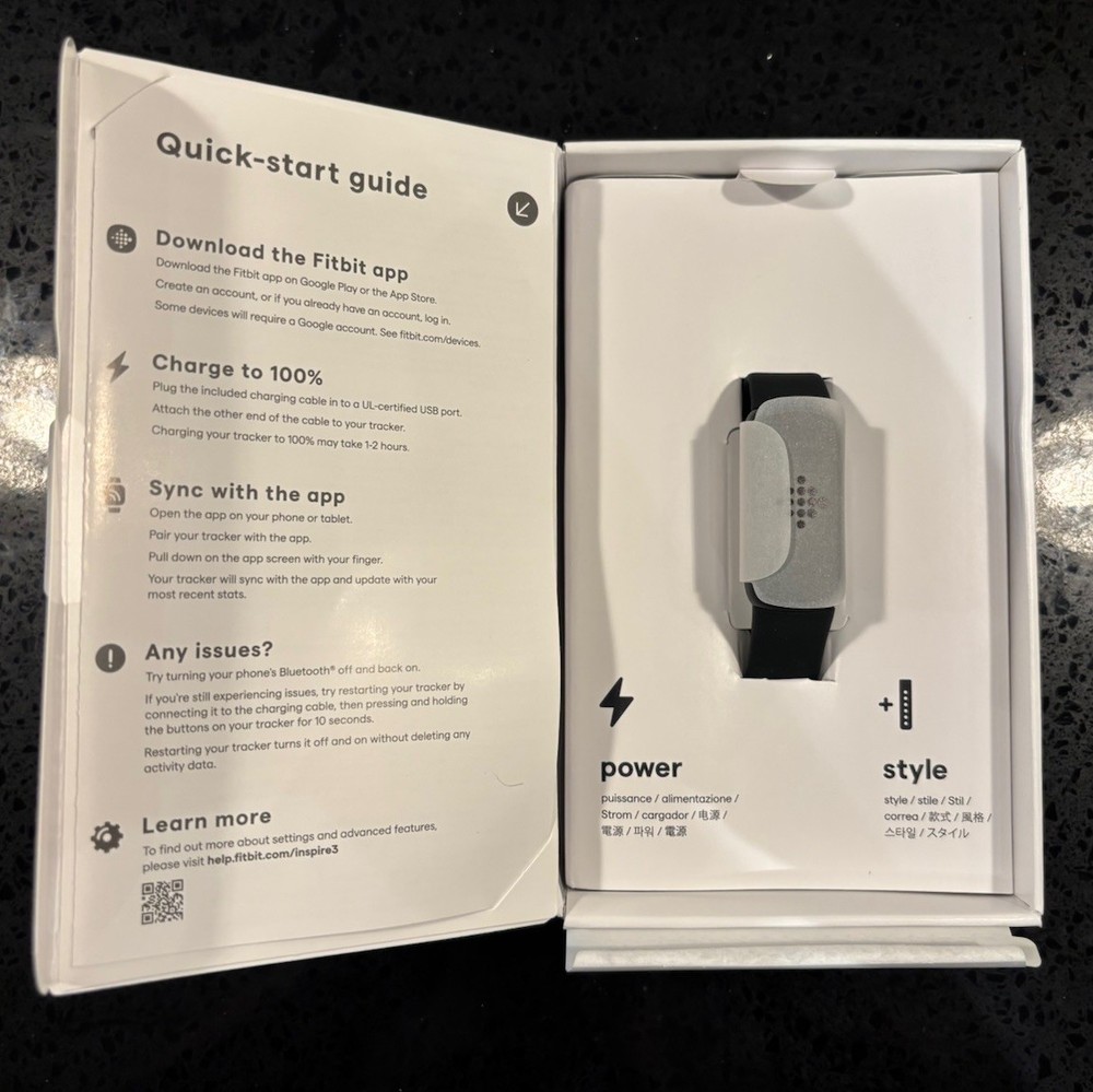Fitbit Inspire 3 Activity Tracker - Black with Midnight Zen Band