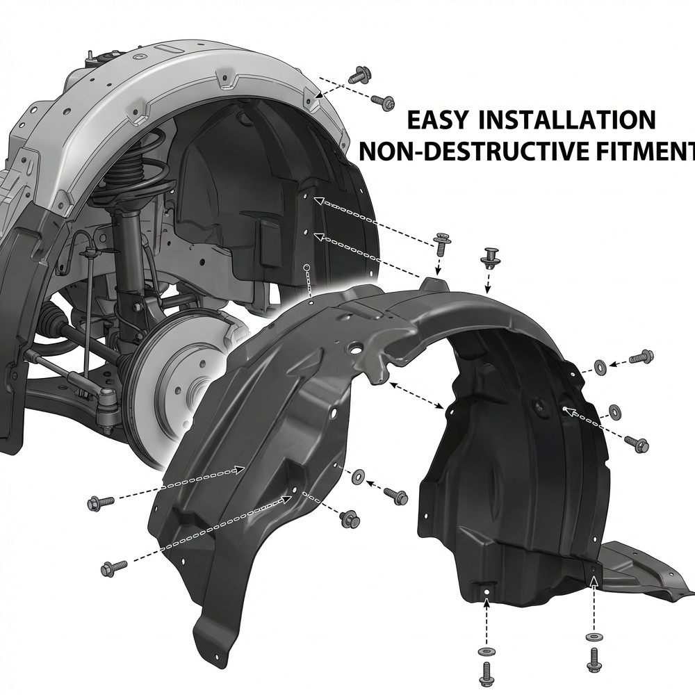 For 2014-2015 Chevy Camaro Front Left+Right Fender Liner Splash Shield