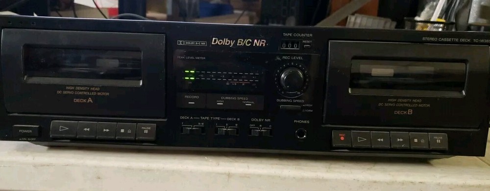 Sony TC-W365 Stereo Dual Cassette Deck with Record Function -Powers On
