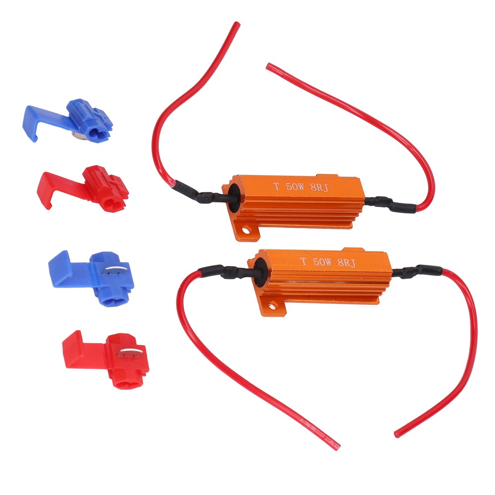 2 Sets Load Resistor 50W 8Ohm Error Accessory Kit For LED Light DRL