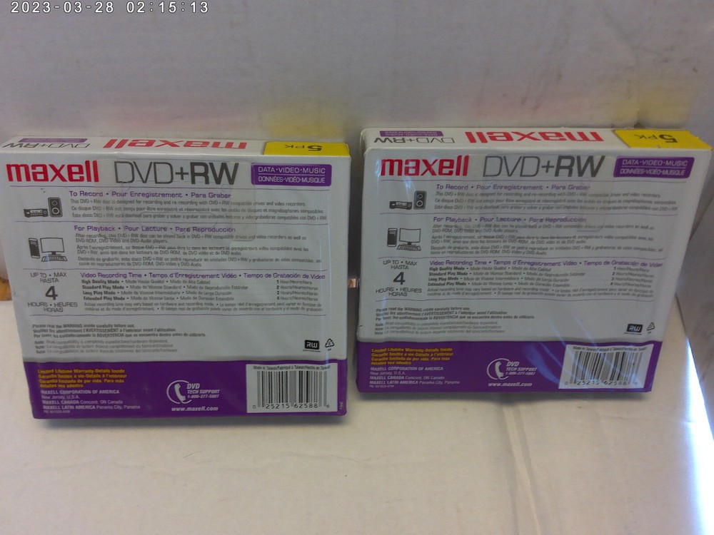 DVD+RW 5 pack (lot of 2) (Maxwell)