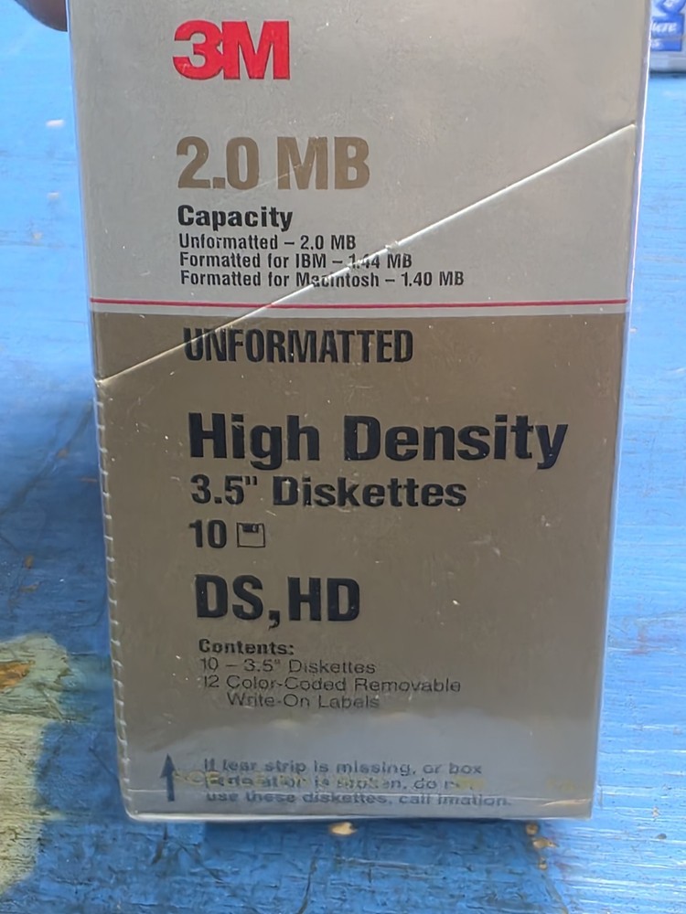 Imation 3M Unformatted DS HD 3.5" Media Storage Diskettes SEALED NEW 10 PACK