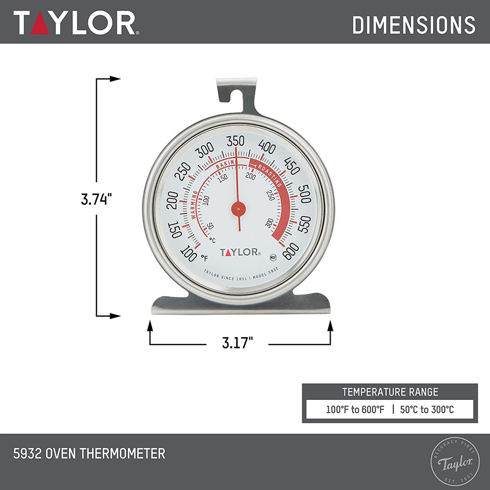 Precision Products Large Dial Thermometer, Silver