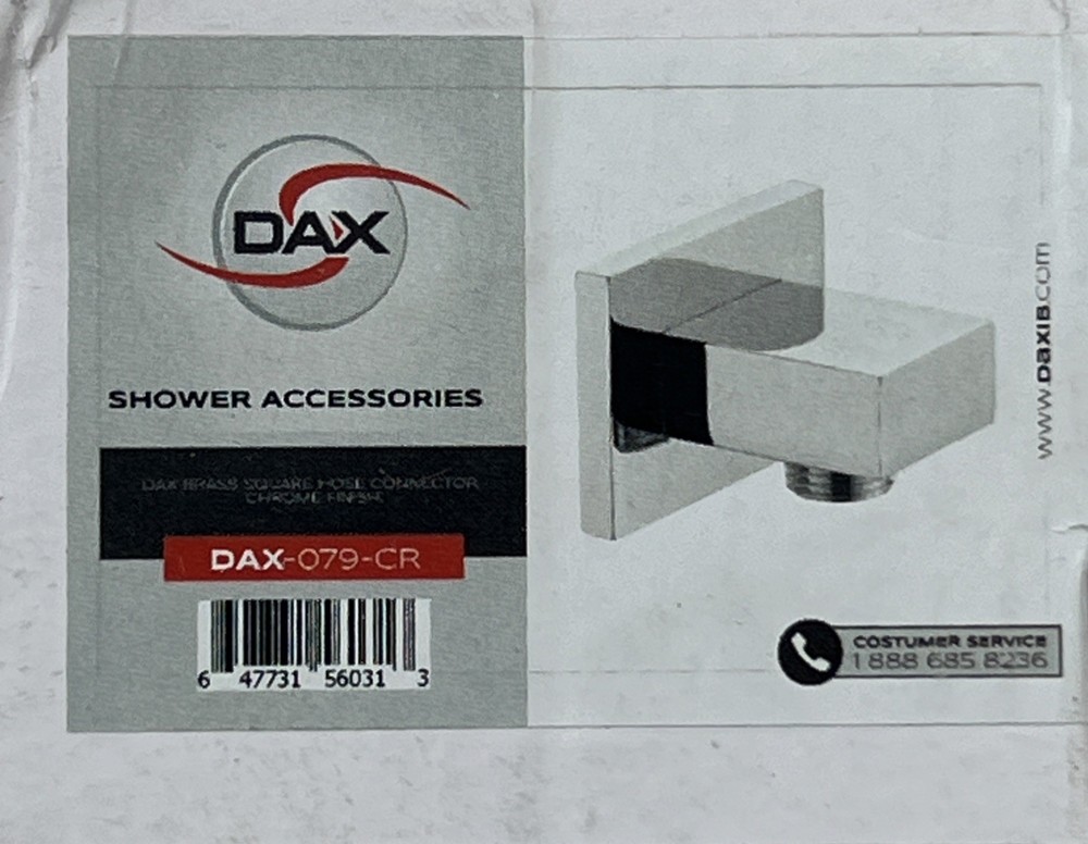 Dax Brass Square Hose Connector Chrome Finish