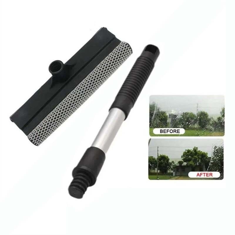 Handle Car Window Brush Windshield Squeegee Scraper Wiper Cleaner Double Surface