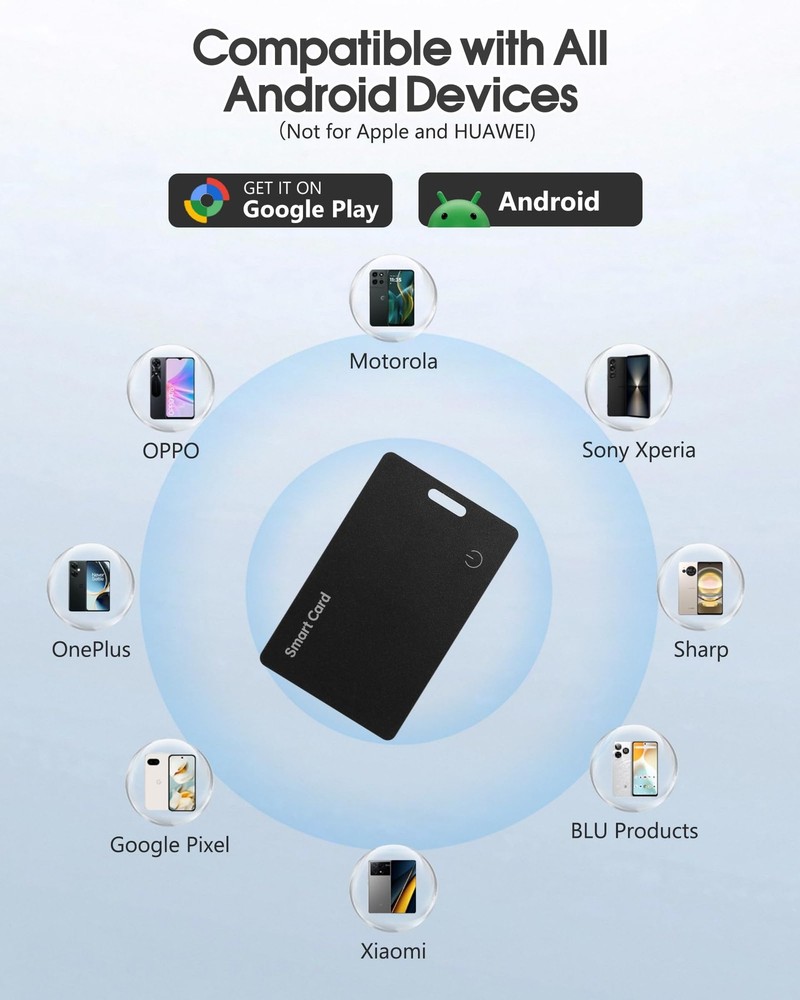 Wallet Tracker Card for Android,Rechargeable Air Tag Wallet Finder, Thin and ...