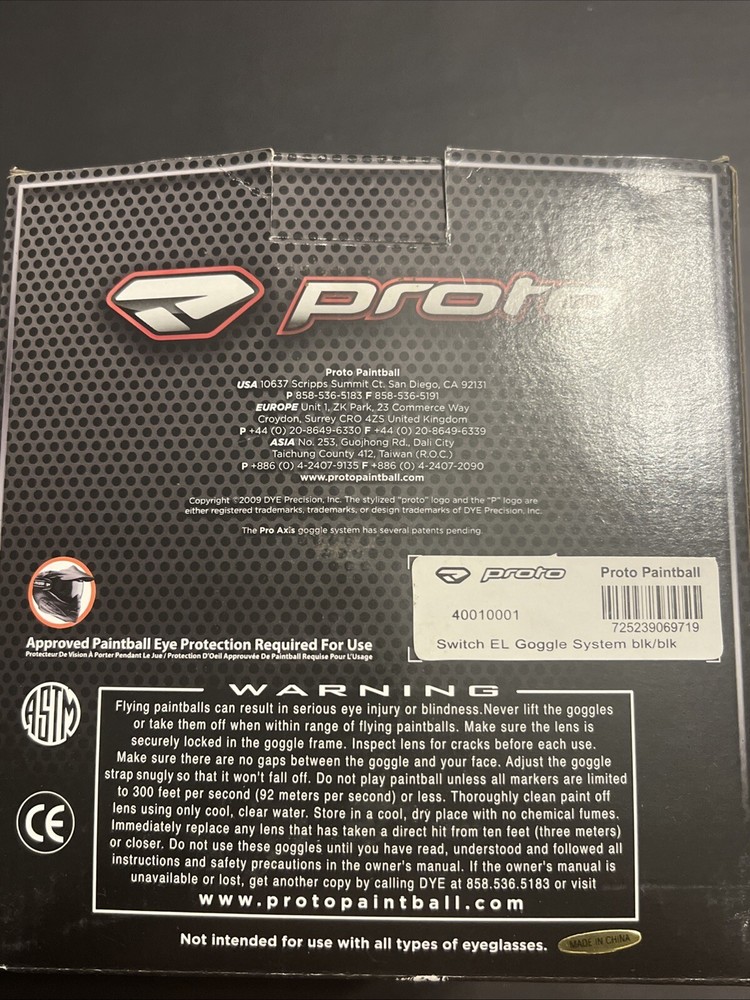 Proto Switch El Goggle System Black
