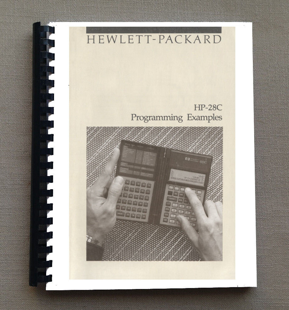 Manual for Hewlett Packard HP-28C Calculator: Programming Example