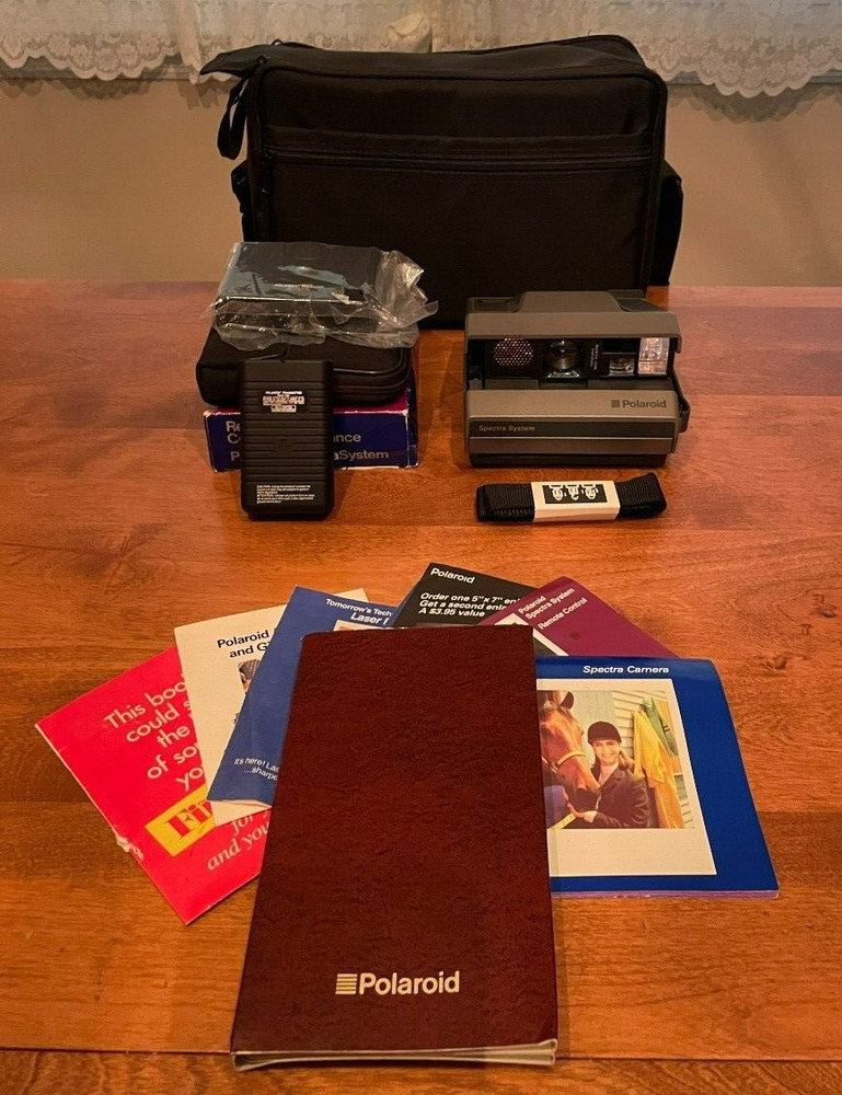 Vintage Polaroid Spectra Camera Bundle NEW Remote Transmitter & Receiver w/ Bag