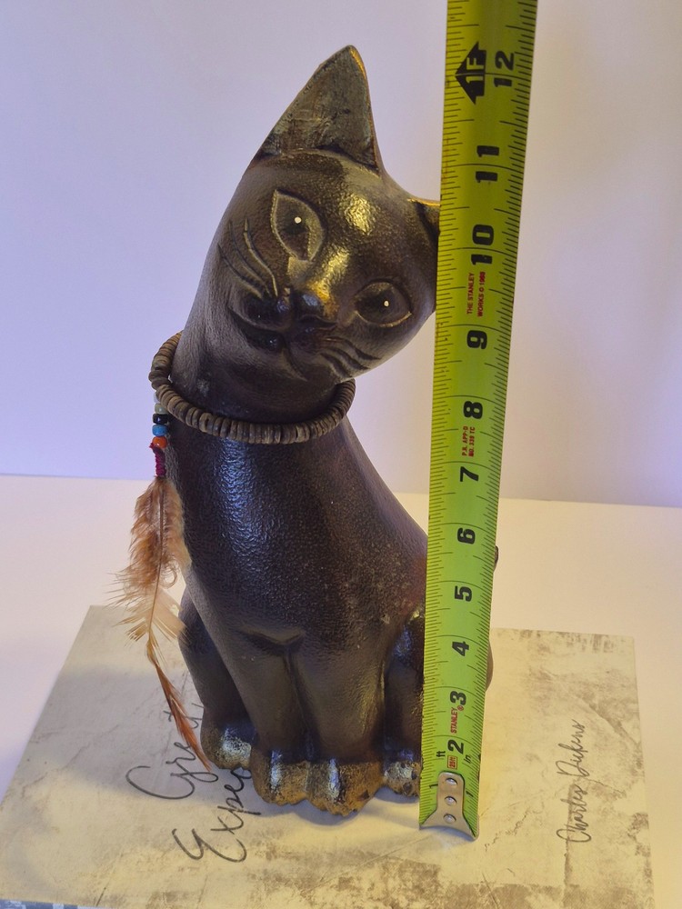 Ancient Egyptian Antique Goddess Bastet Cat Pharaoh Statue