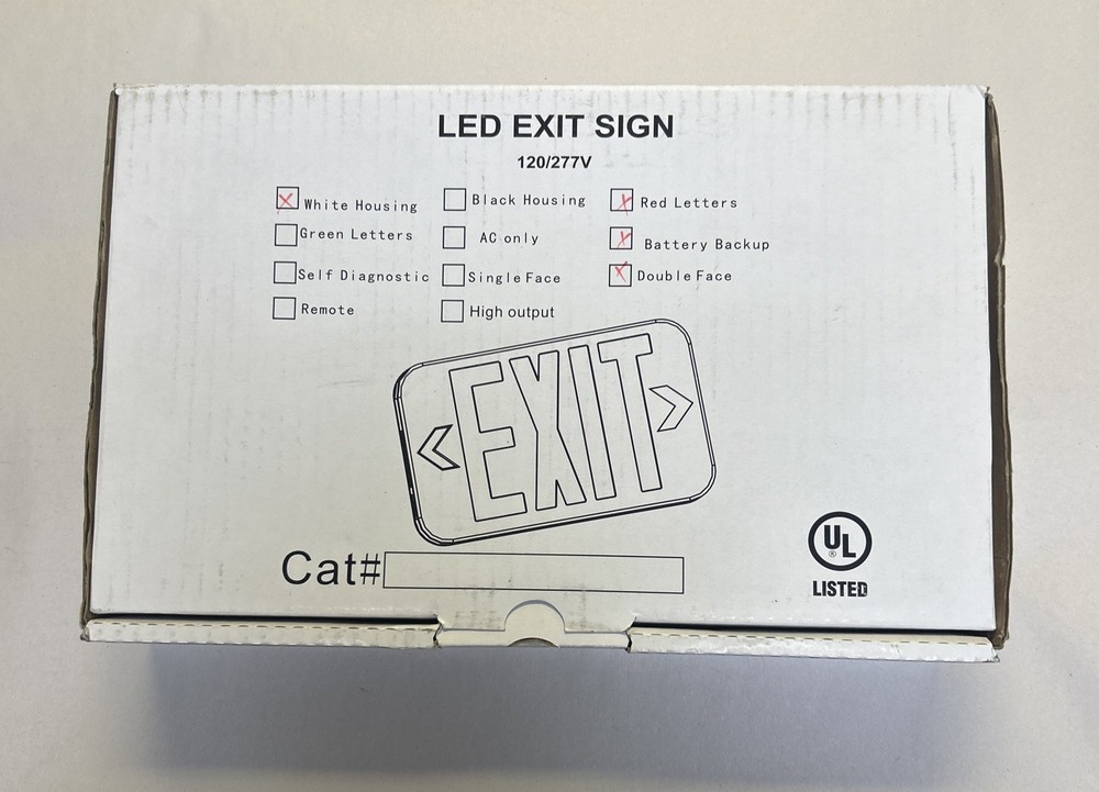 PROGRESS LIGHTING,PE008-30,WHITE LED EXIT SIGN NEW