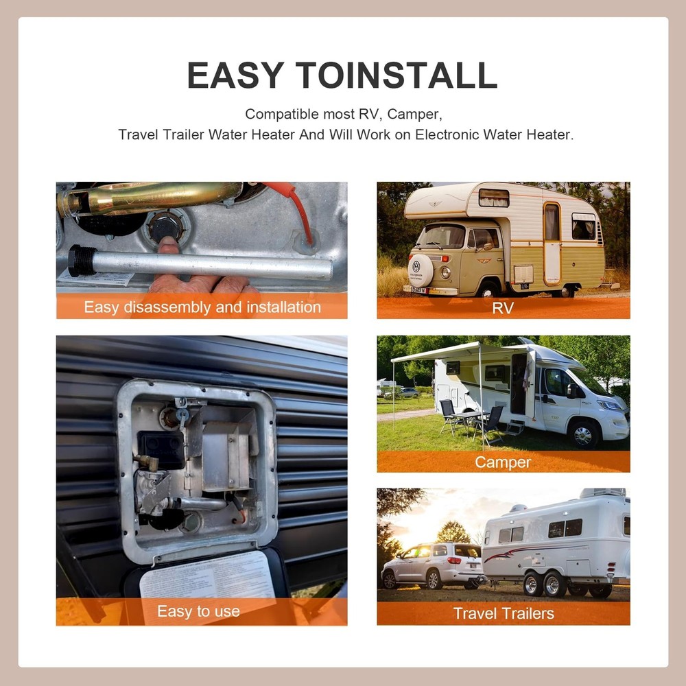 2 Pack RV Water Heater Anode Rod, Magnesium Rod Compatible with Silver