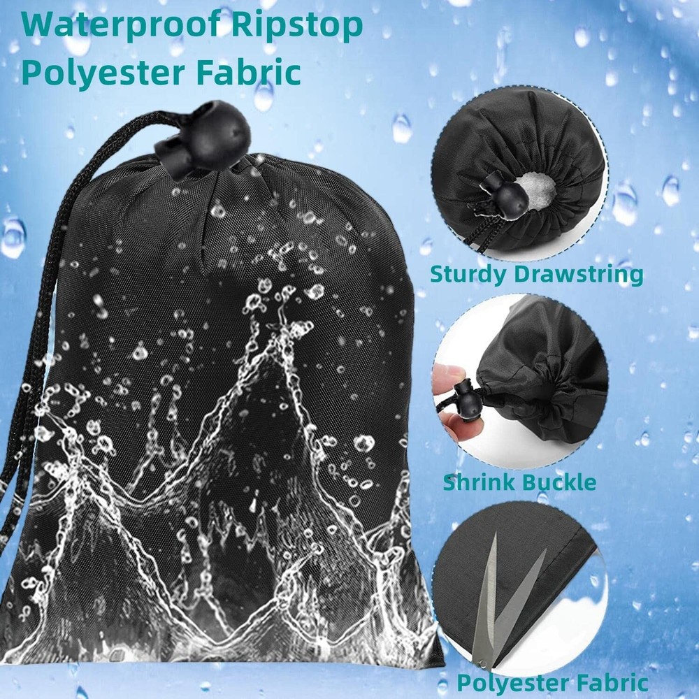 Jarler 15packs Drawstring Bag String with Toggle - 15Pcs Multi Size, Black