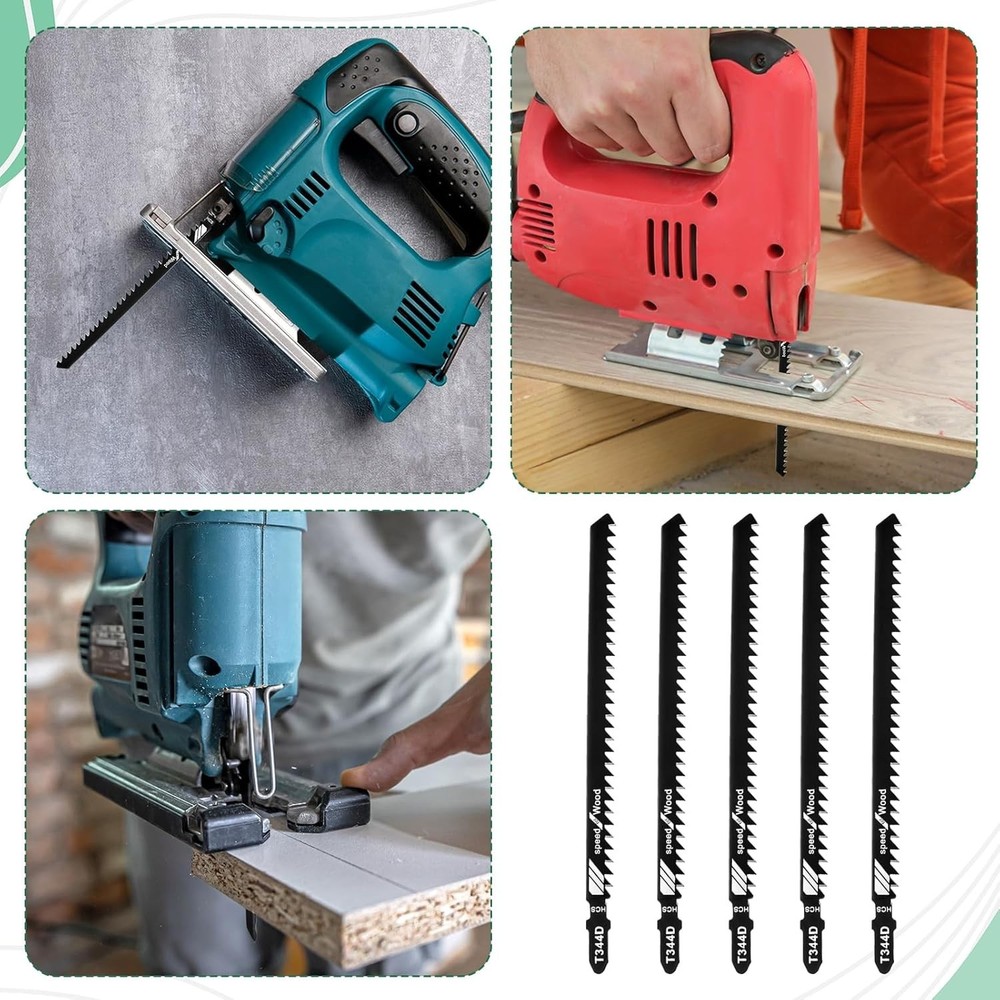 Versatile 5-Pack T344D Jigsaw Blades - Perfect for Quick Cuts on Any Surface