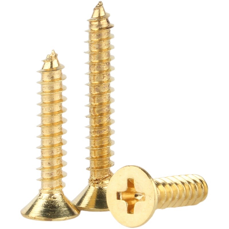 8pcs M5 copper cross self-tapping phillips countersunk head self-attack screw