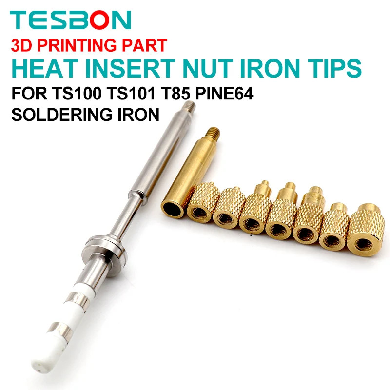 PIne64 TS100 Soldering Heat Insert Nut Iron Tip Internal Thread Head M2-M8 Brass