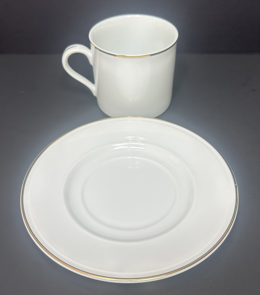 Pottery Barn White with Gold Trim 5 Piece Place Setting Please See Description