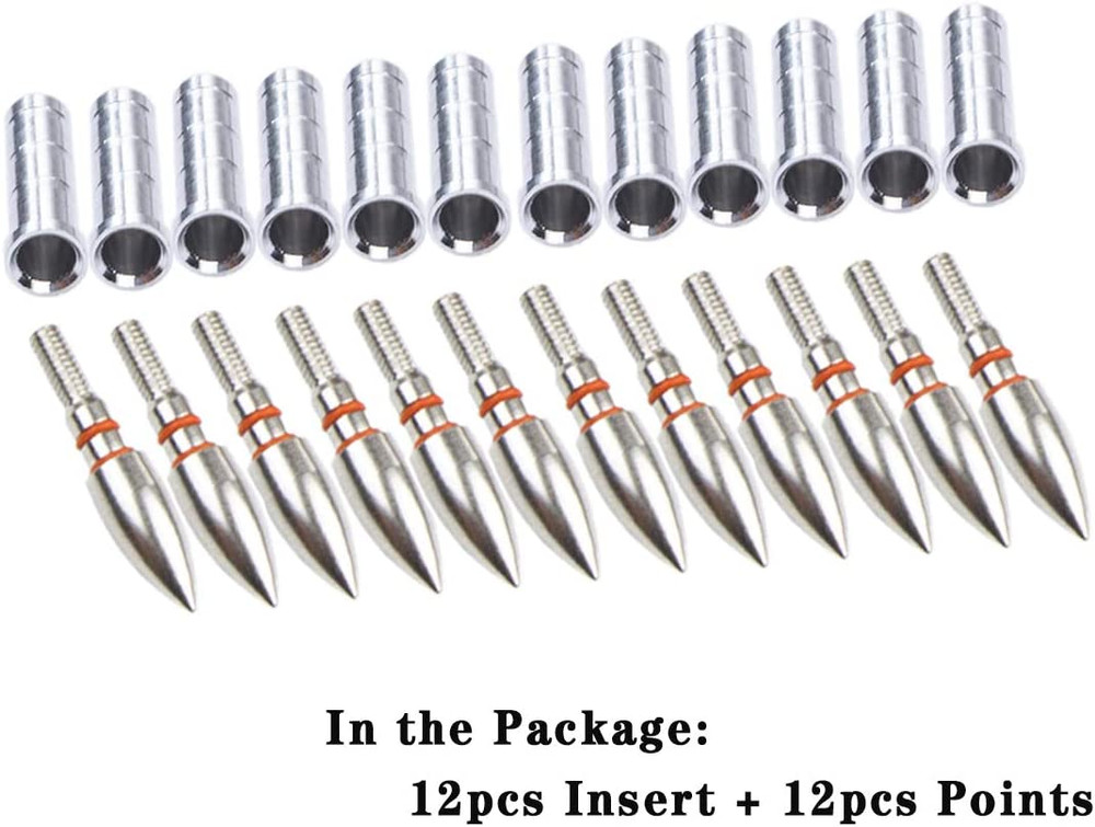 Archery 19/64? 100 Grain Field Points Tips Target and .244/6.2Mm Arrows Inserts
