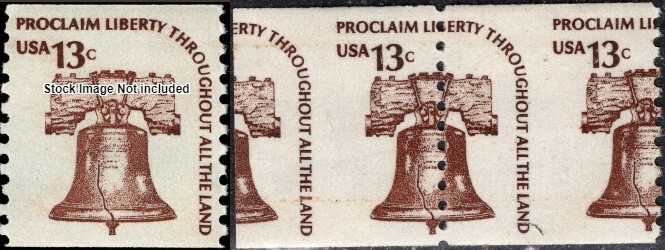 Perfectly Flawed EFO SN 1618 MNH Error - Liberty Bell-  Neat Misperf Pair