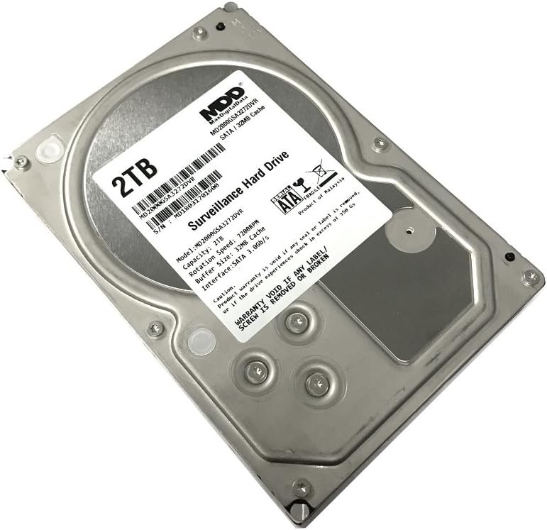 2TB 7200RPM Surveillance HDD 32MB Cache DVR Renewed