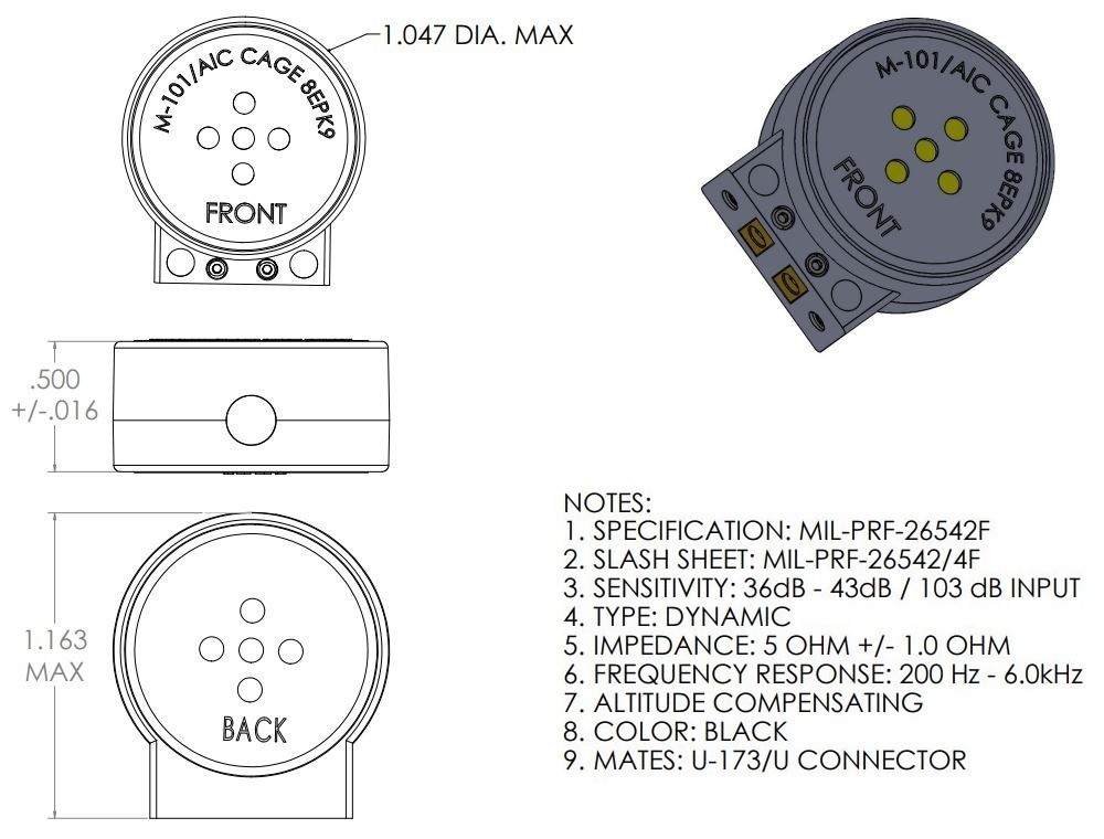 M101 M-101/AIC Dynamic Mic Microphone Element