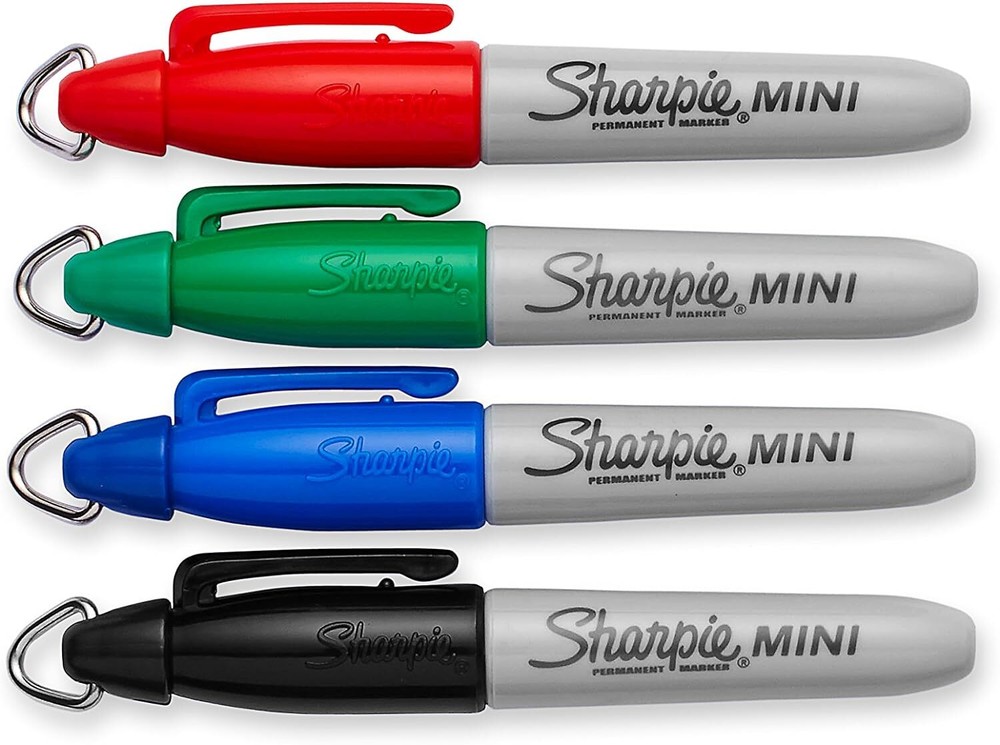 Sharpie Mini Permanent Markers, Fine Point, Assorted Colors, 4 Count - 35113PP
